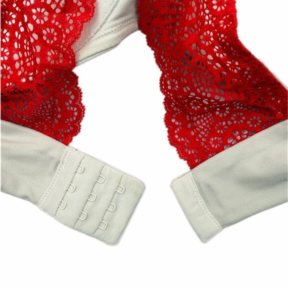 Soma 36D Geo Embraceable Porcelain & Red Lace Racerback Wireless Comfortable Bra - Picture 5 of 7